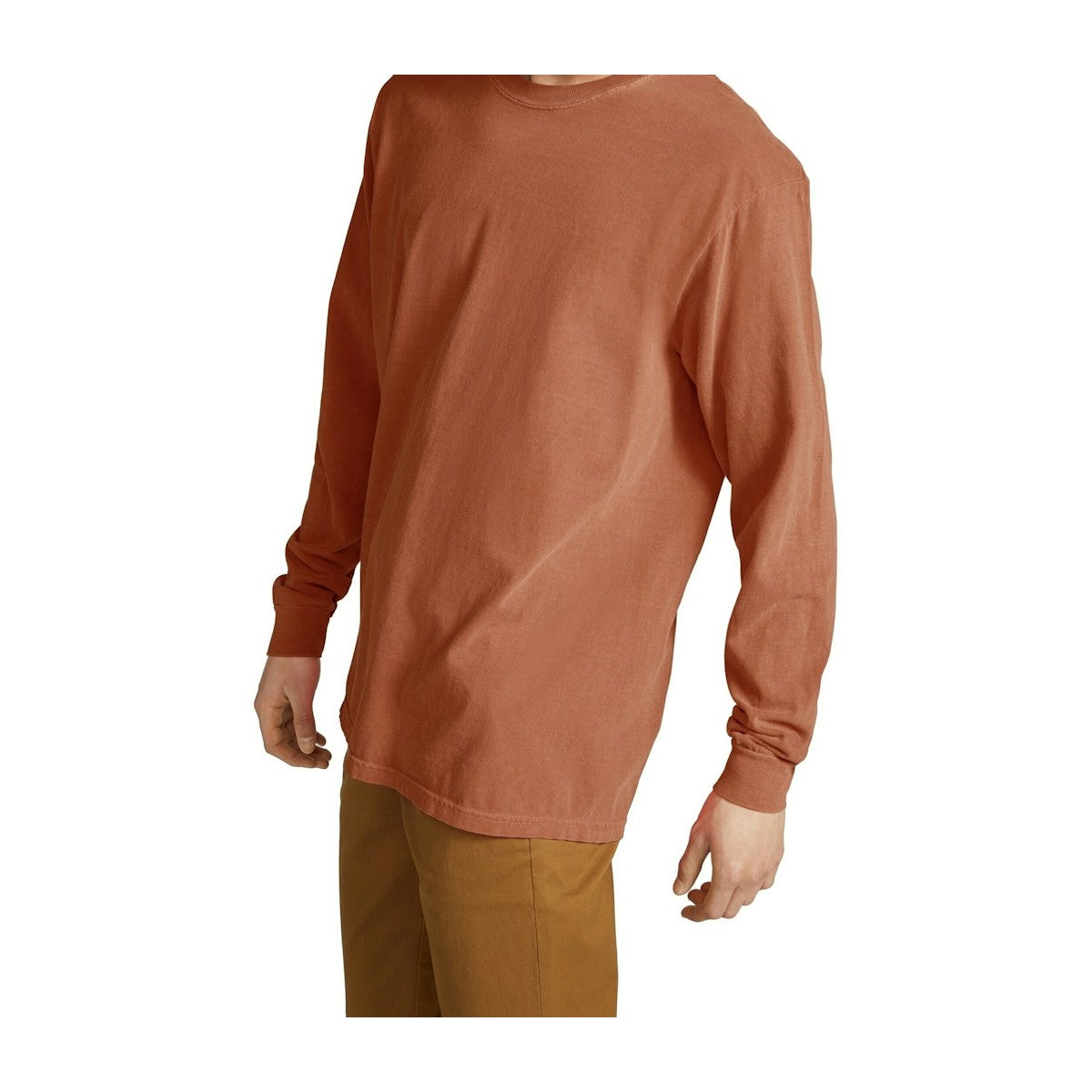Men's Garment-Dyed Cotton Long-Sleeve T-Shirt - Yam 2