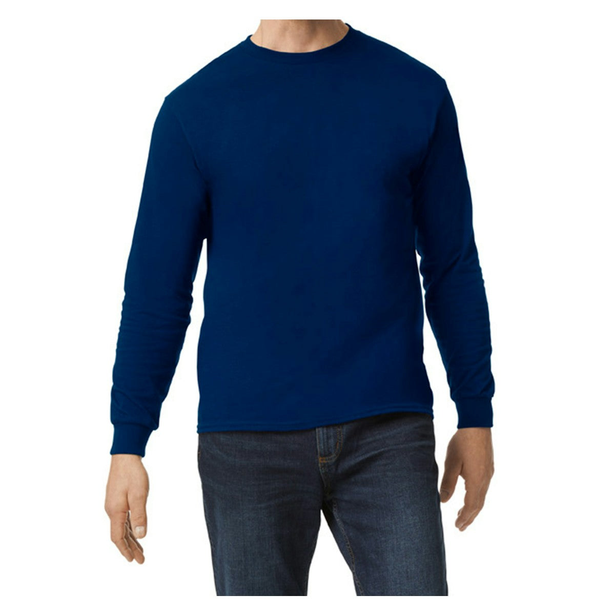 Men's Cotton Long-Sleeve T-Shirt - Navy