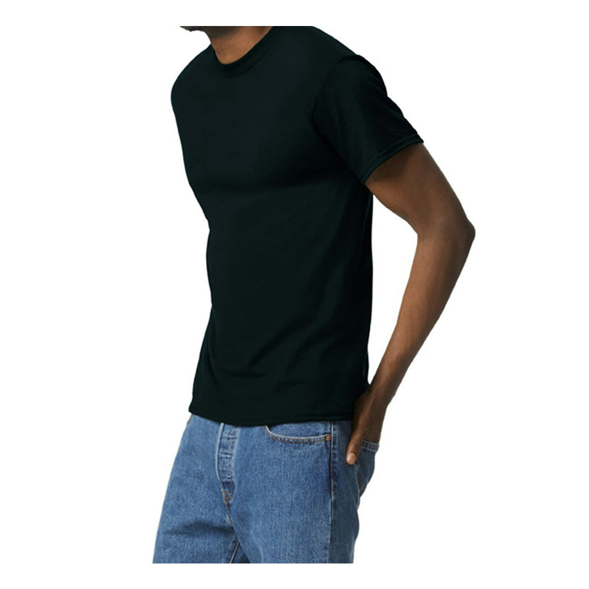Men's Cotton-Blend Crew-Neck T-Shirt - Black 2