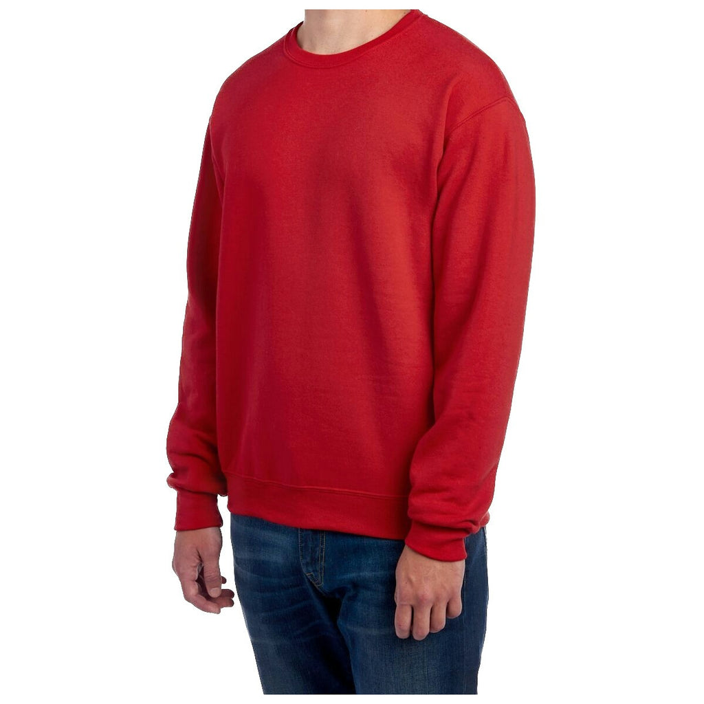 Men's Cotton-Blend Crew-Neck Sweatshirt - True Red 2