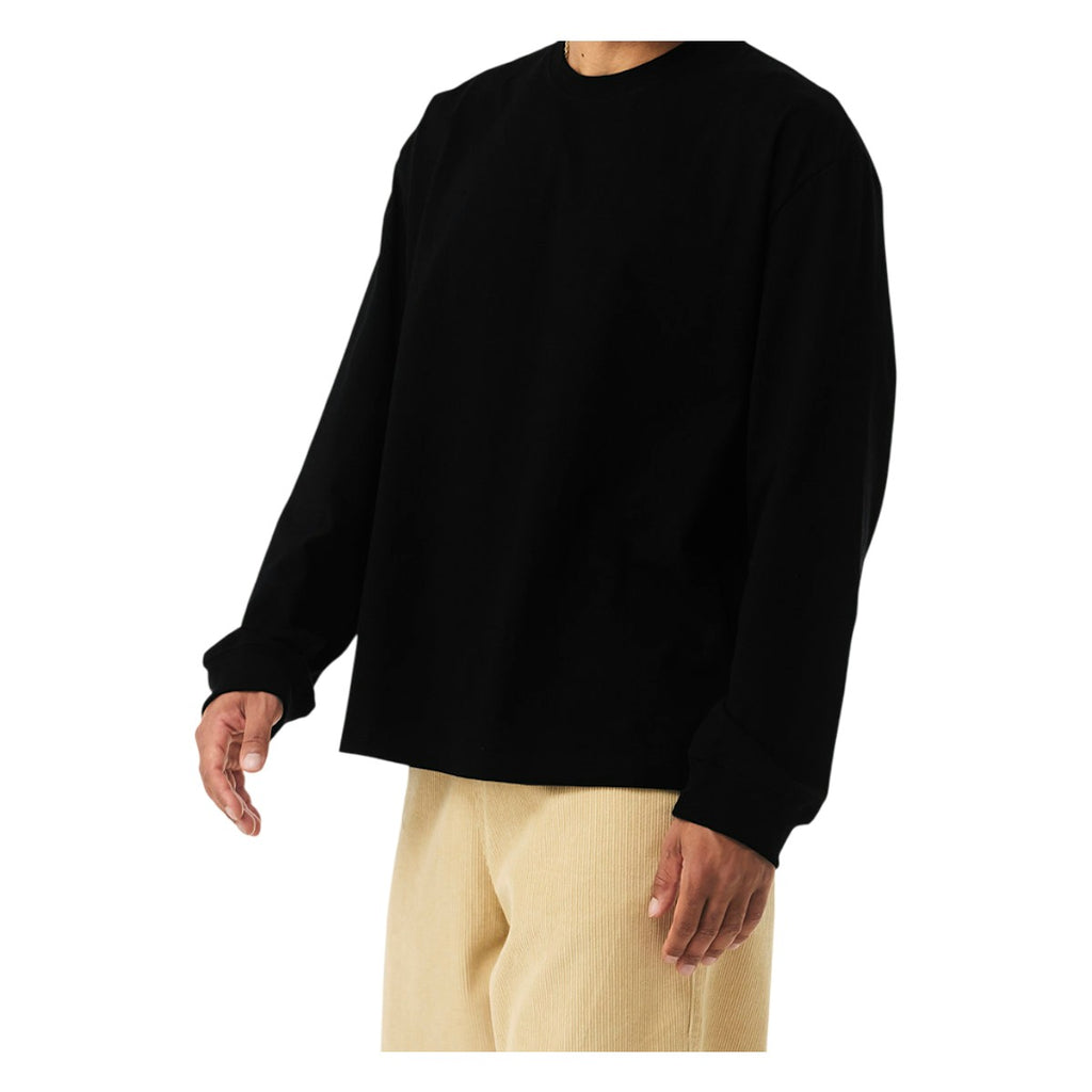 Men's Relaxed Heavyweight Cotton Long-Sleeve T-Shirt - Black 3
